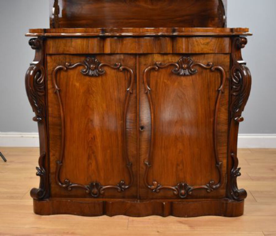 Antique Victorian Rosewood Serpentine Chiffonier