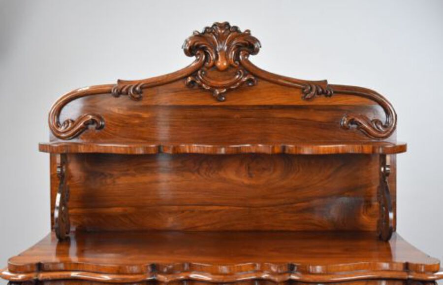 Antique Victorian Rosewood Serpentine Chiffonier