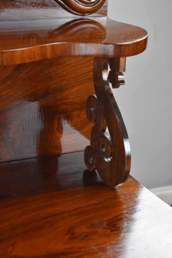 Antique Victorian Rosewood Serpentine Chiffonier