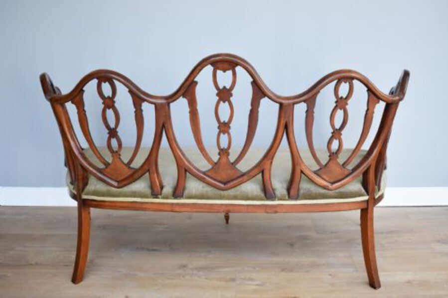 Antique 19th Century Hand Painted Satinwood Sofa