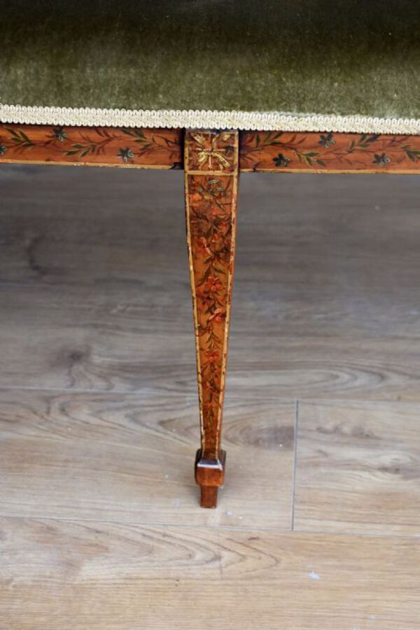 Antique 19th Century Hand Painted Satinwood Sofa