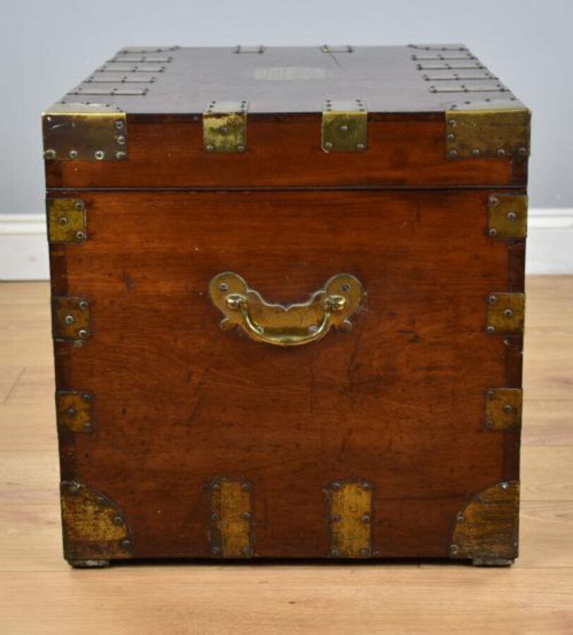 Antique 19th century brass bound sea chest