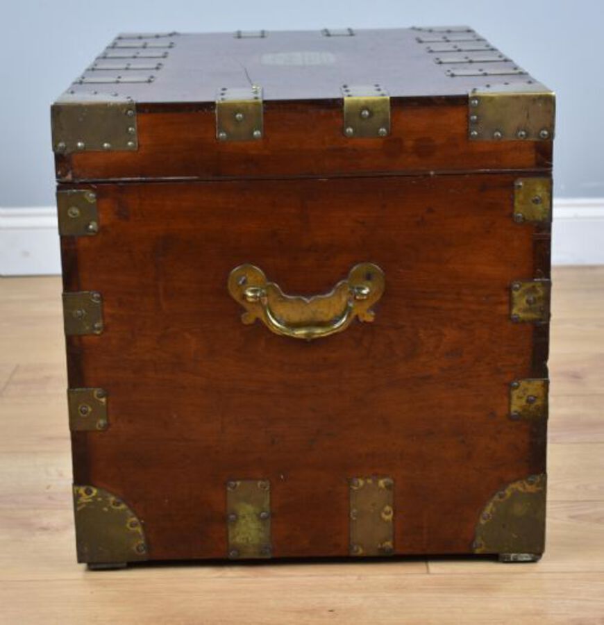 Antique 19th century brass bound sea chest