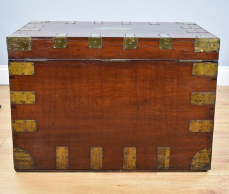 Antique 19th century brass bound sea chest