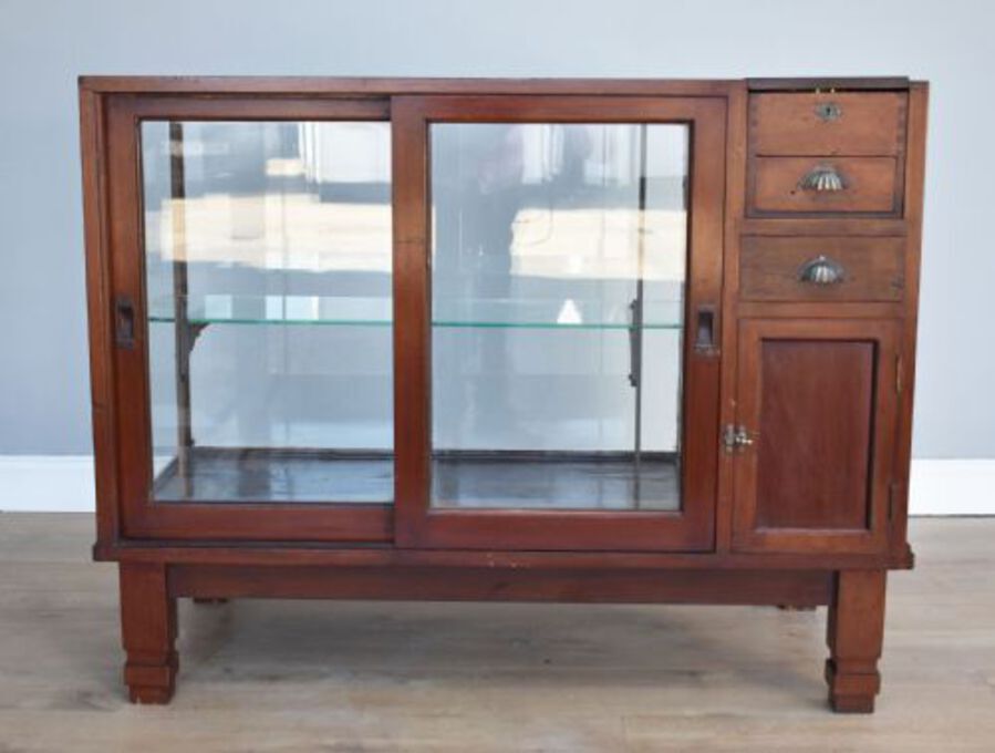 Antique Victorian Mahogany Shop Display Cabinet
