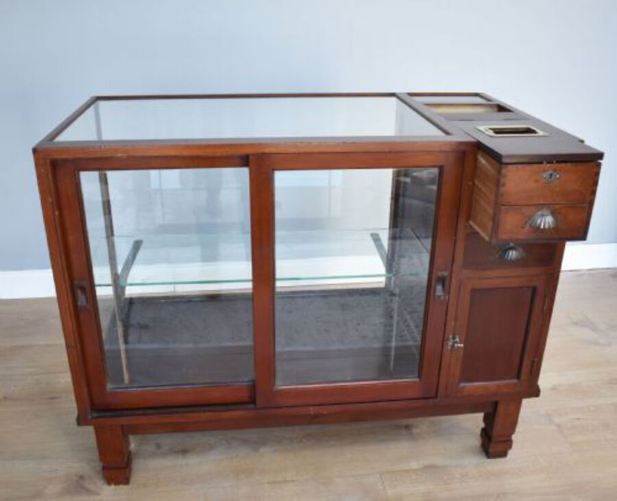 Antique Victorian Mahogany Shop Display Cabinet