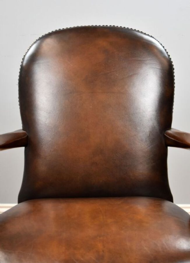 Antique Georgian Style Hand Dyed Leather Armchair