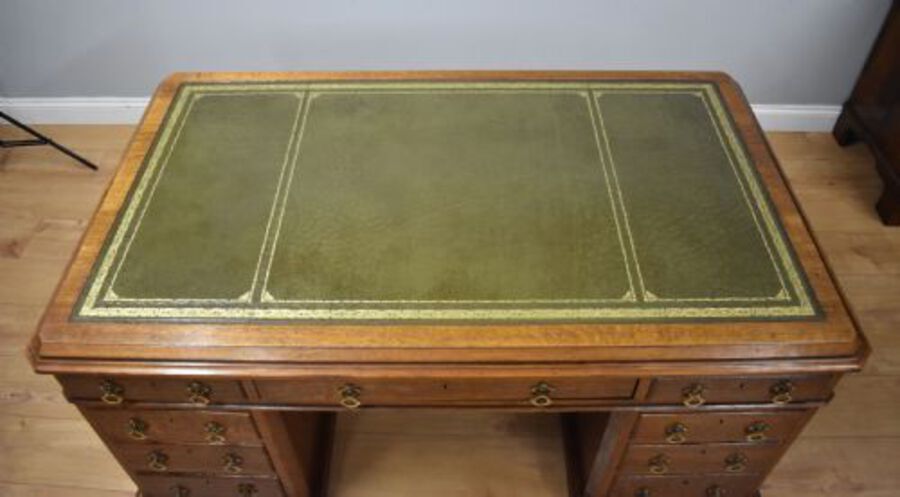Antique Victorian Oak Partners Desk