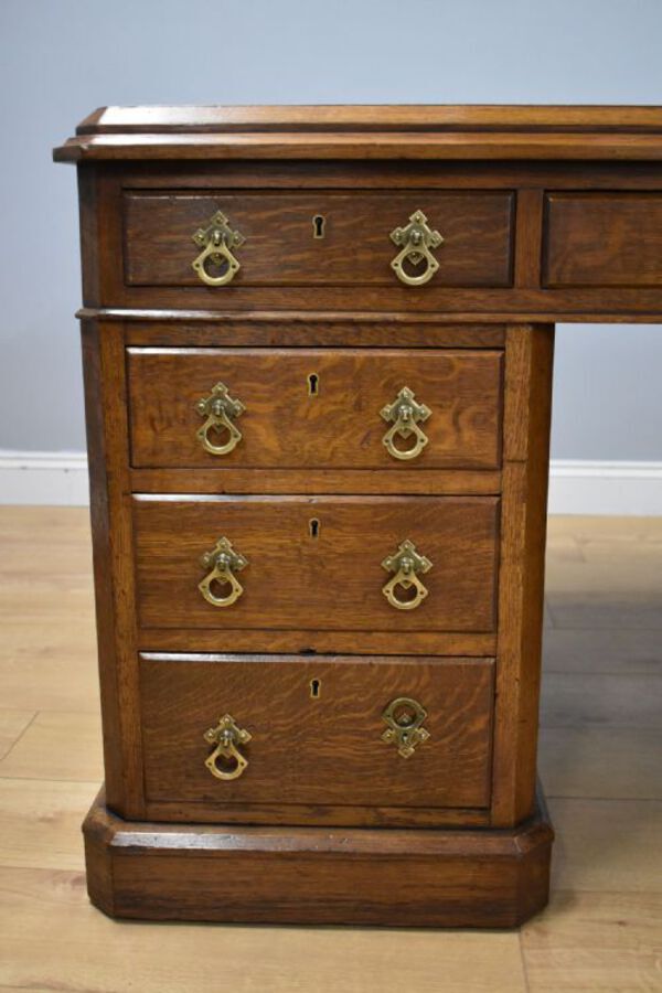 Antique Victorian Oak Partners Desk
