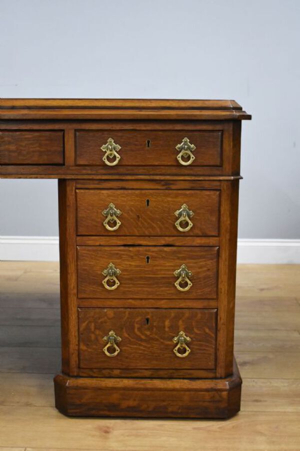 Antique Victorian Oak Partners Desk