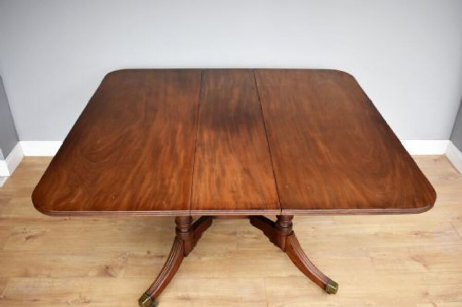 Antique Regency Mahogany Drop Leaf Dining Table