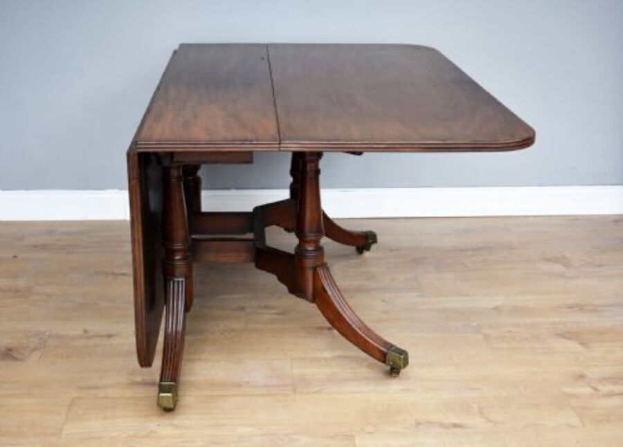 Antique Regency Mahogany Drop Leaf Dining Table