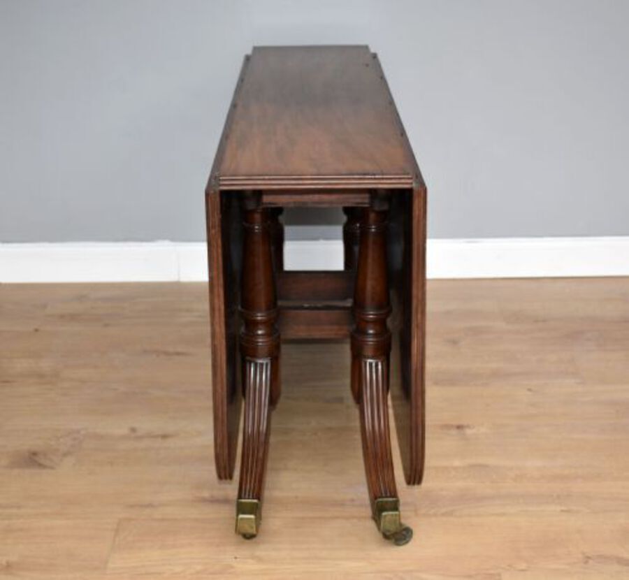 Antique Regency Mahogany Drop Leaf Dining Table