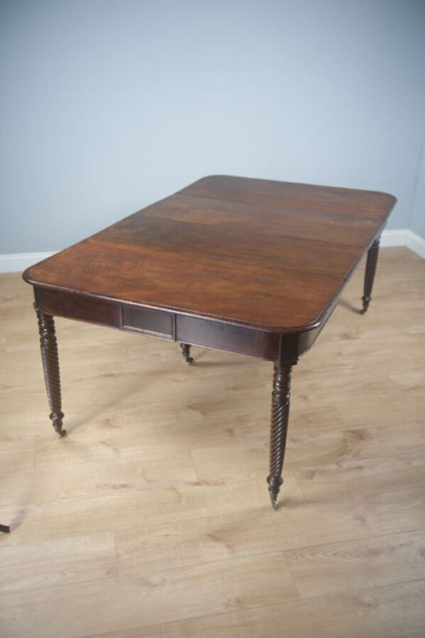 Antique Regency Mahogany Concertina Extending Dining Table