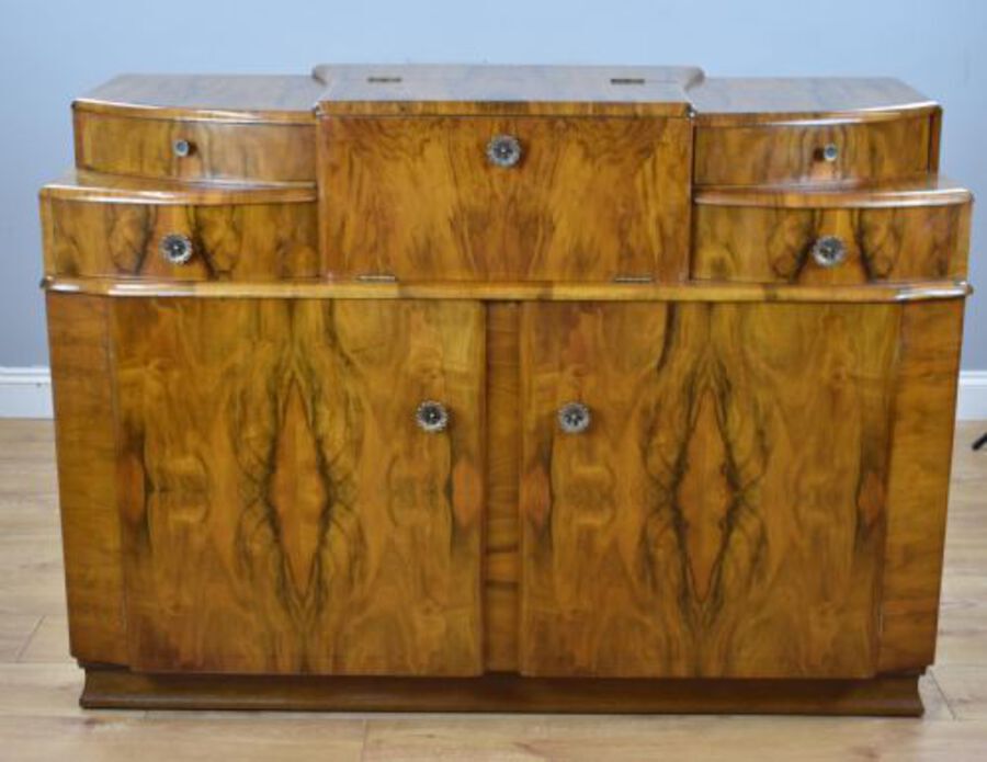 Antique Art Deco Walnut cocktail cabinet