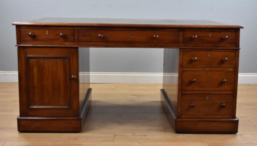 Antique Victorian Mahogany Partners Desk