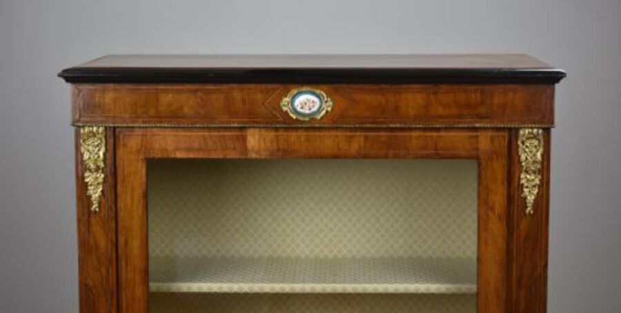 Antique Victorian Walnut and Ormolu Pier Cabinet
