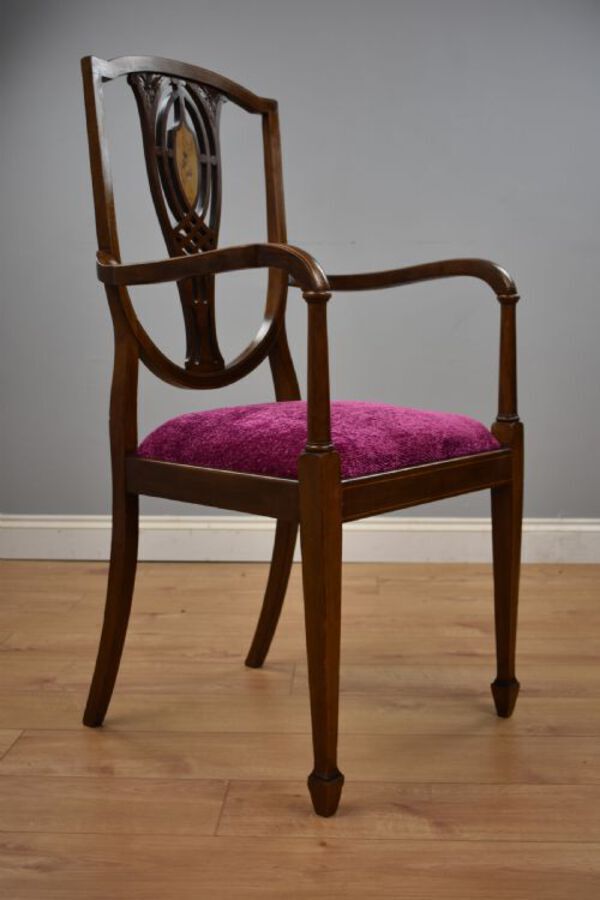 Antique Edwardian Inlaid Mahogany Chair