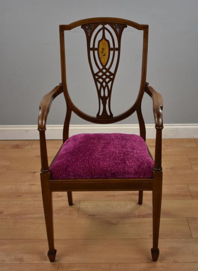 Antique Edwardian Inlaid Mahogany Chair