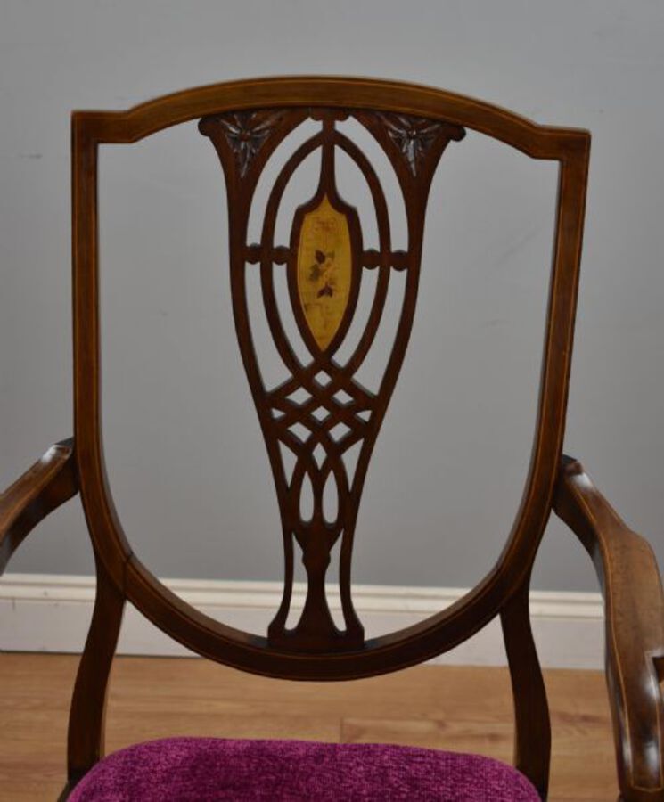 Antique Edwardian Inlaid Mahogany Chair