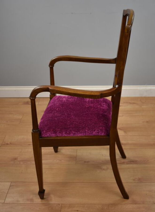 Antique Edwardian Inlaid Mahogany Chair