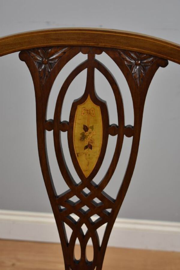 Antique Edwardian Inlaid Mahogany Chair