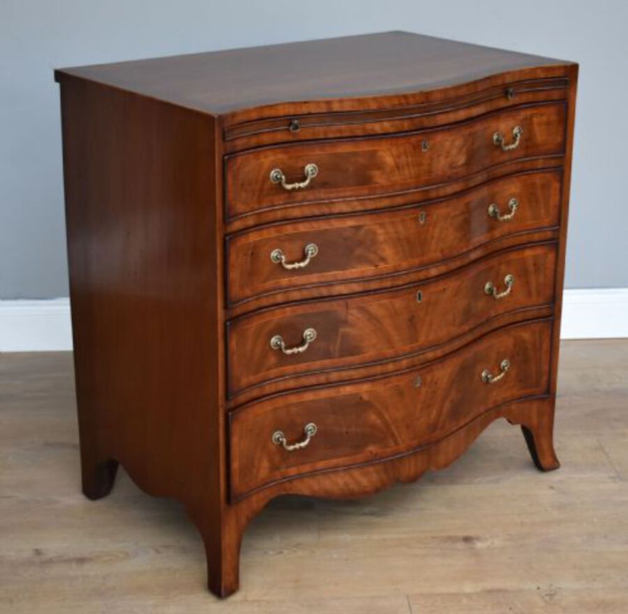 Antique Antique Mahogany Serpentine Chest of Drawers