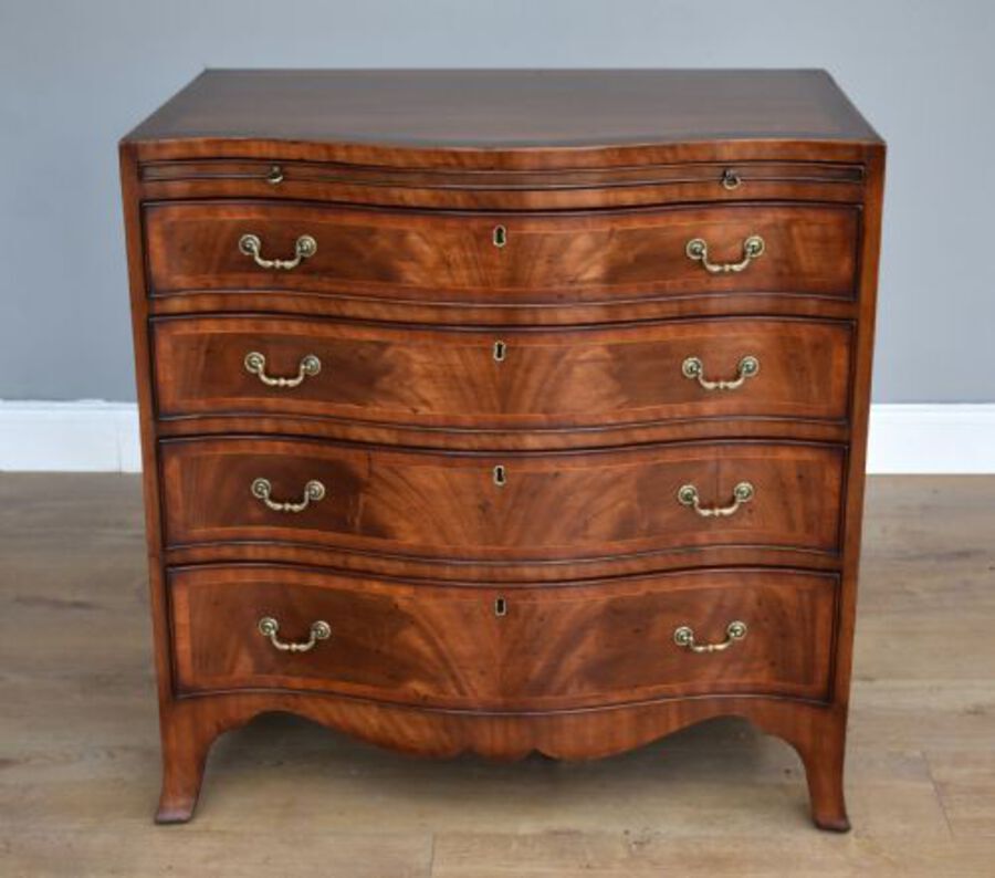 Antique Antique Mahogany Serpentine Chest of Drawers