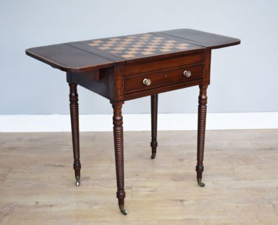 Antique Regency Mahogany Games Table
