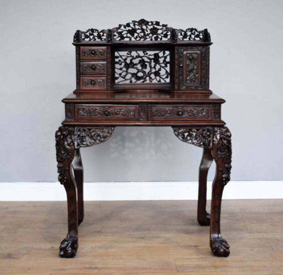 Antique 19th Century Chinese Padouk Wood Desk