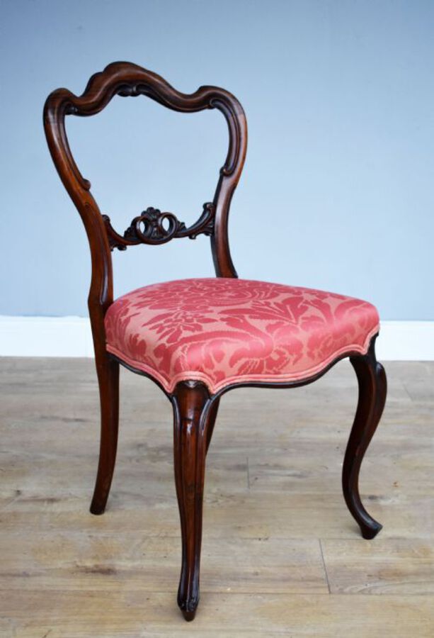 Antique Set of 4 Victorian Rosewood Dining Chairs