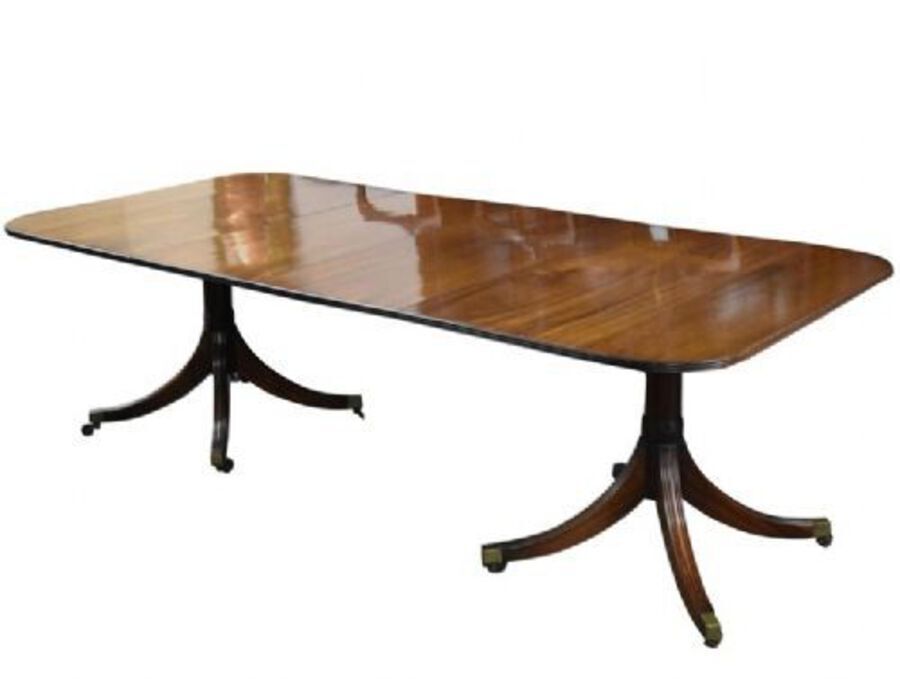 Regency Style Mahogany Pedestal Dining Table