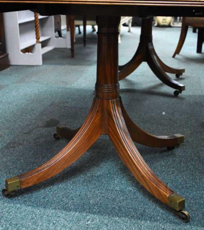 Antique Regency Style Mahogany Pedestal Dining Table