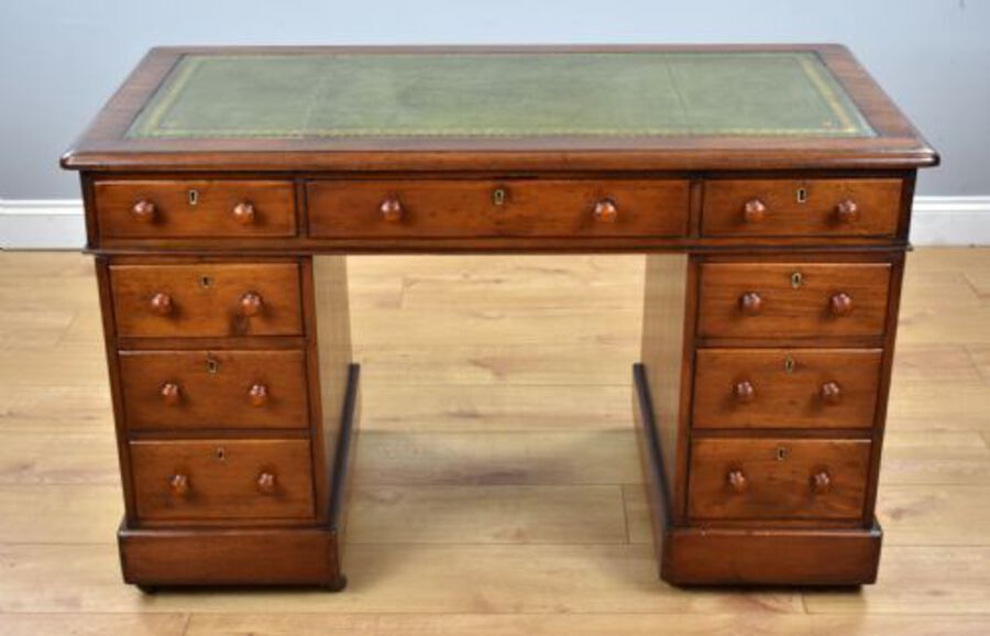 Antique Victorian Mahogany Pedestal Desk