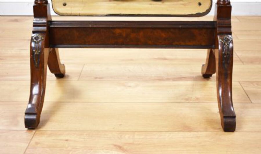 Antique Edwardian Mahogany and Walnut Cheval Mirror