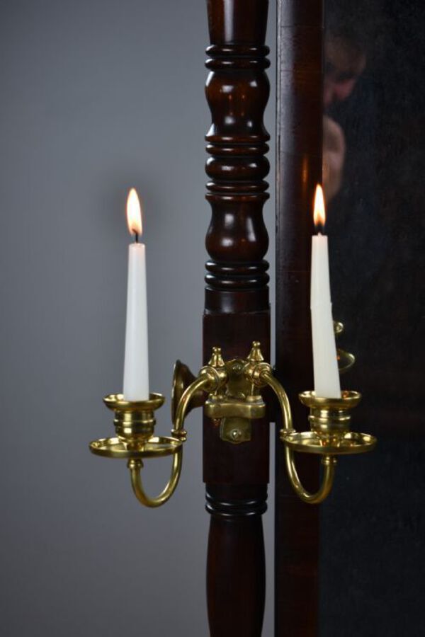 Antique Regency Mahogany Framed Cheval Mirror