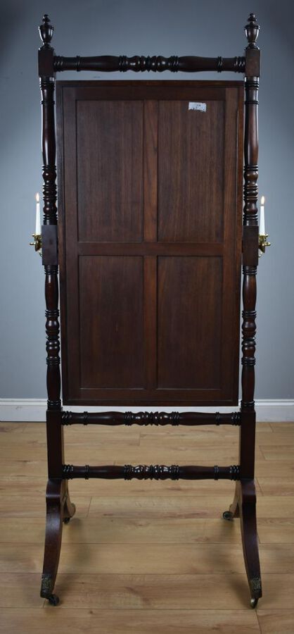 Antique Regency Mahogany Framed Cheval Mirror