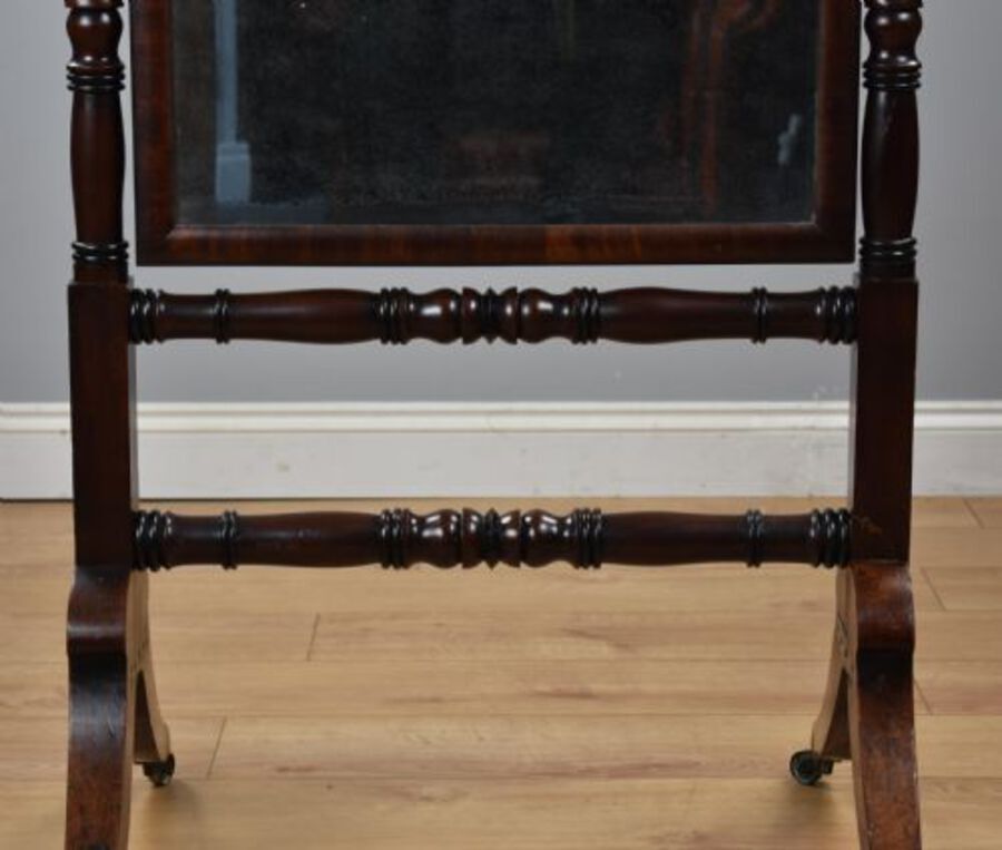 Antique Regency Mahogany Framed Cheval Mirror
