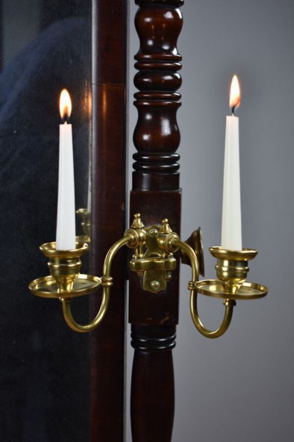 Antique Regency Mahogany Framed Cheval Mirror