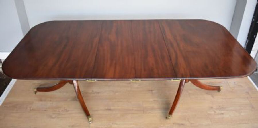 Antique Regency Style Mahogany Pedestal Dining Table