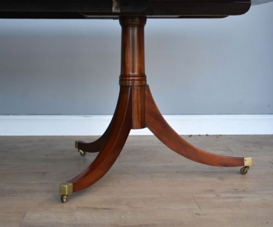 Antique Regency Style Mahogany Pedestal Dining Table