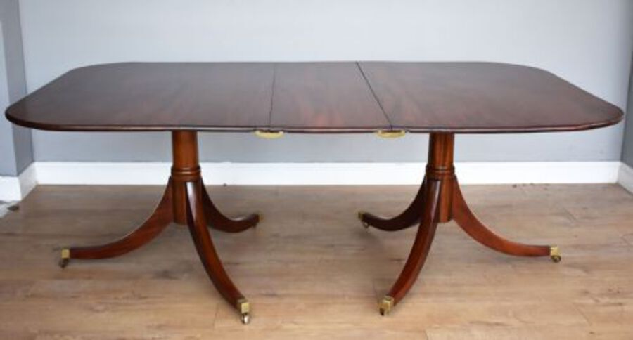 Antique Regency Style Mahogany Pedestal Dining Table