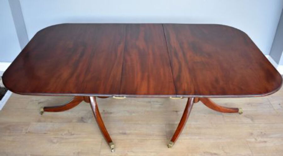 Antique Regency Style Mahogany Pedestal Dining Table