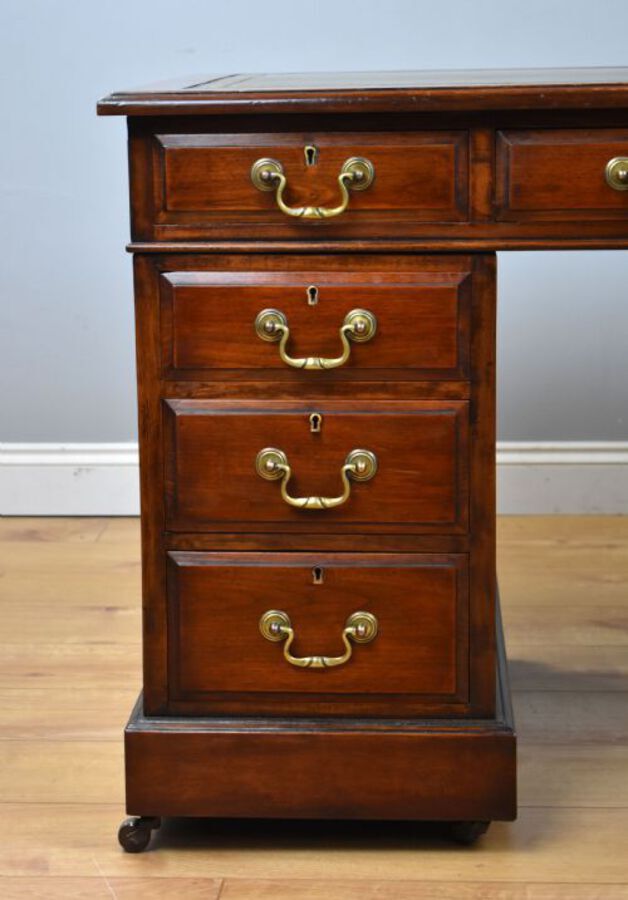 Antique Victorian Mahogany Pedestal Desk