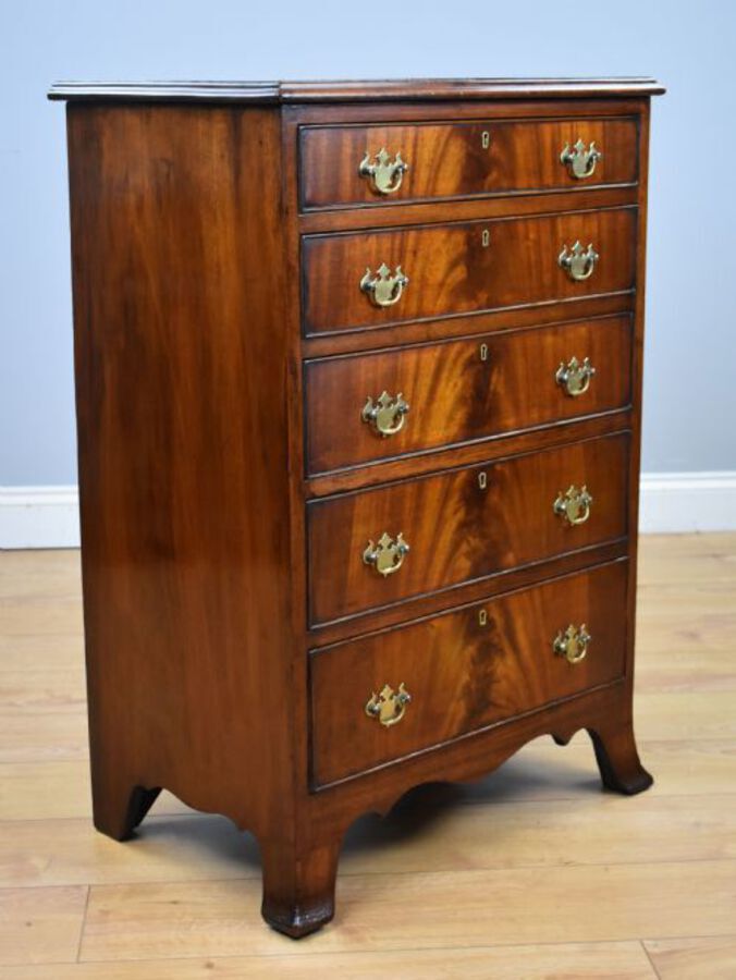 Antique Flame Mahogany Chest of Drawers