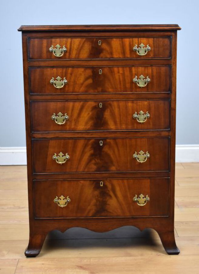 Antique Antique Flame Mahogany Chest of Drawers