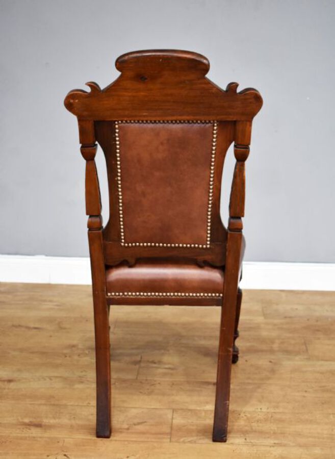 Antique Set of 6 Victorian Carved Walnut Dining Chairs