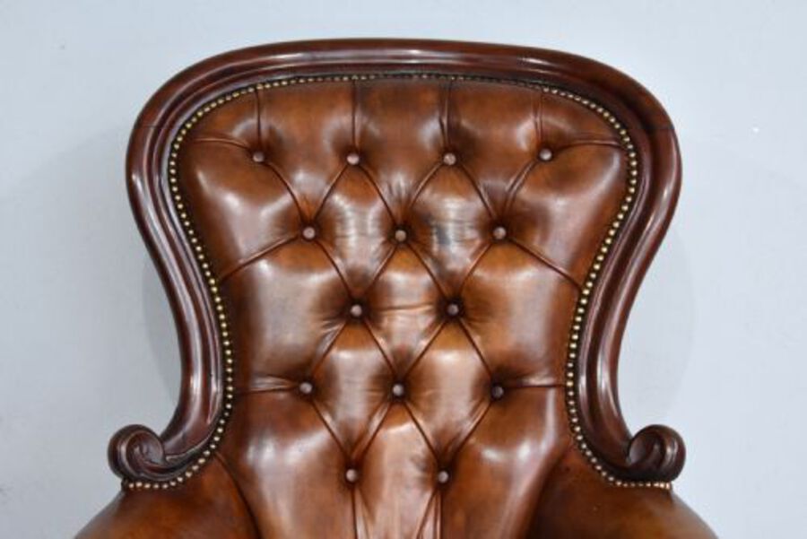 Antique Victorian Leather Armchair