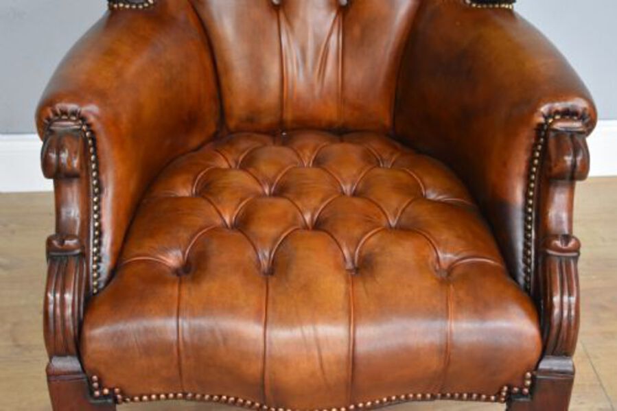 Antique Victorian Leather Armchair