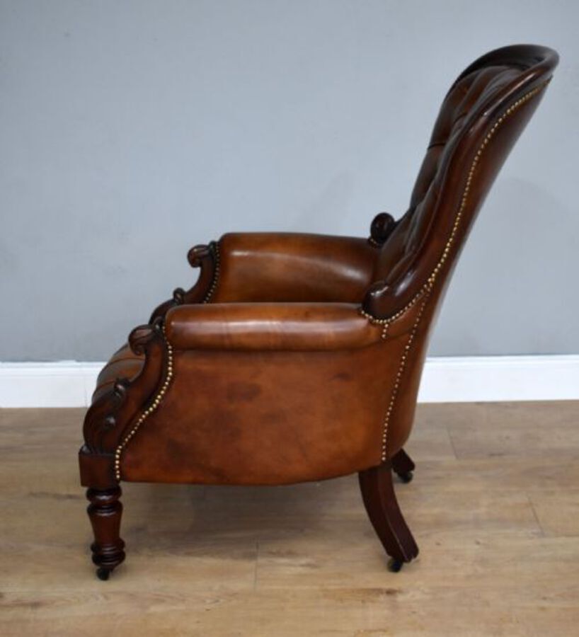 Antique Victorian Leather Armchair